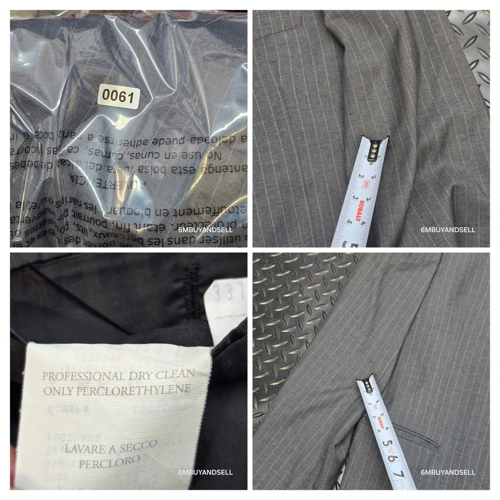 Cerruti 1881 Roma Italy Gray Pinstripe Wool Blazer Sport Coat Jacket 44R Luxury